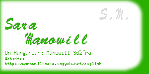 sara manowill business card